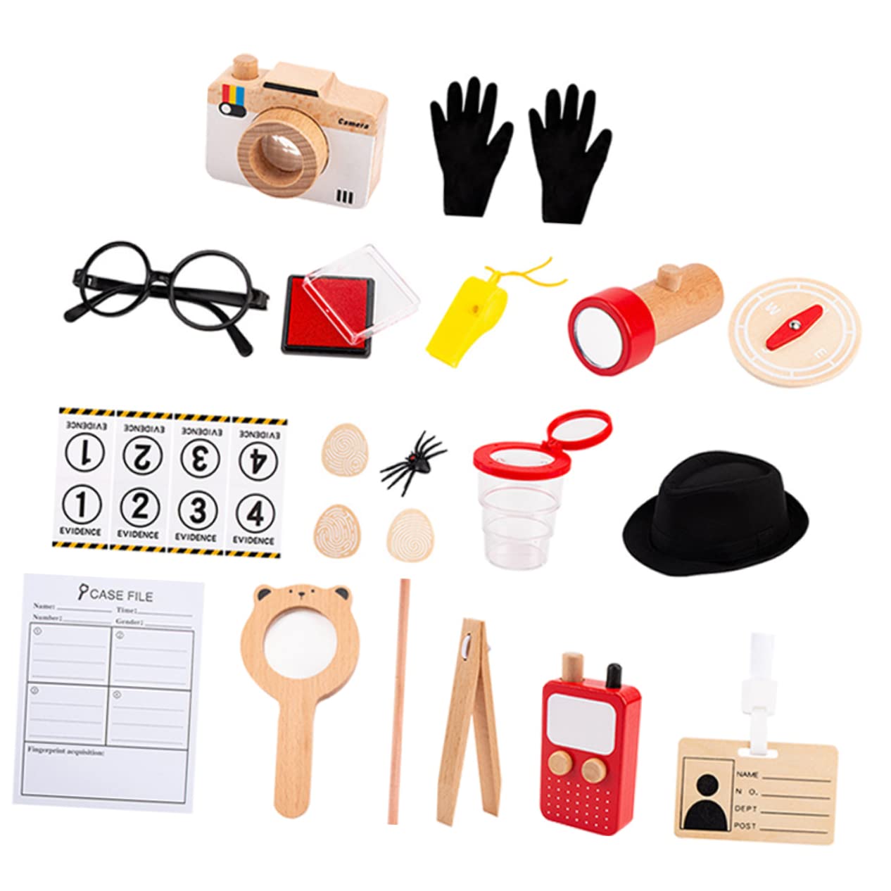 Alasum Kit Detective Ruolo Cosplay con Strumenti Simulati per Indagini per Sviluppare Collaborazione e nel Pretend Play