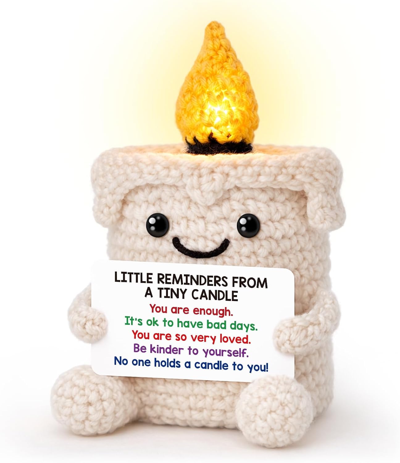 Positive Support Crochet Gifts for Women Men Birthday Graduation Gifts for Student Appreciation Retirement Farewell Gift for Coworker Stress Relief Gift for Best Friend Positive Candle
