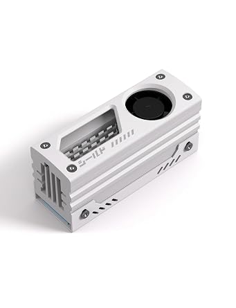 EZDIY-FAB Shield M.2 SSD Heatsink with Build-in 20mm PWM Fan, Premium Aluminum Design, High-Performance SSD Cooler for M.2 2280-White-1 Pack