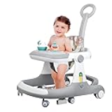 5 in 1 Baby Walker - Walkers for Babies 6-18 Months Adjustable Height, Baby Walker with Wheels, Baby Walkers for Boys, Baby Walker with Foot Pads/Handles, Baby Walker Portable Foldable