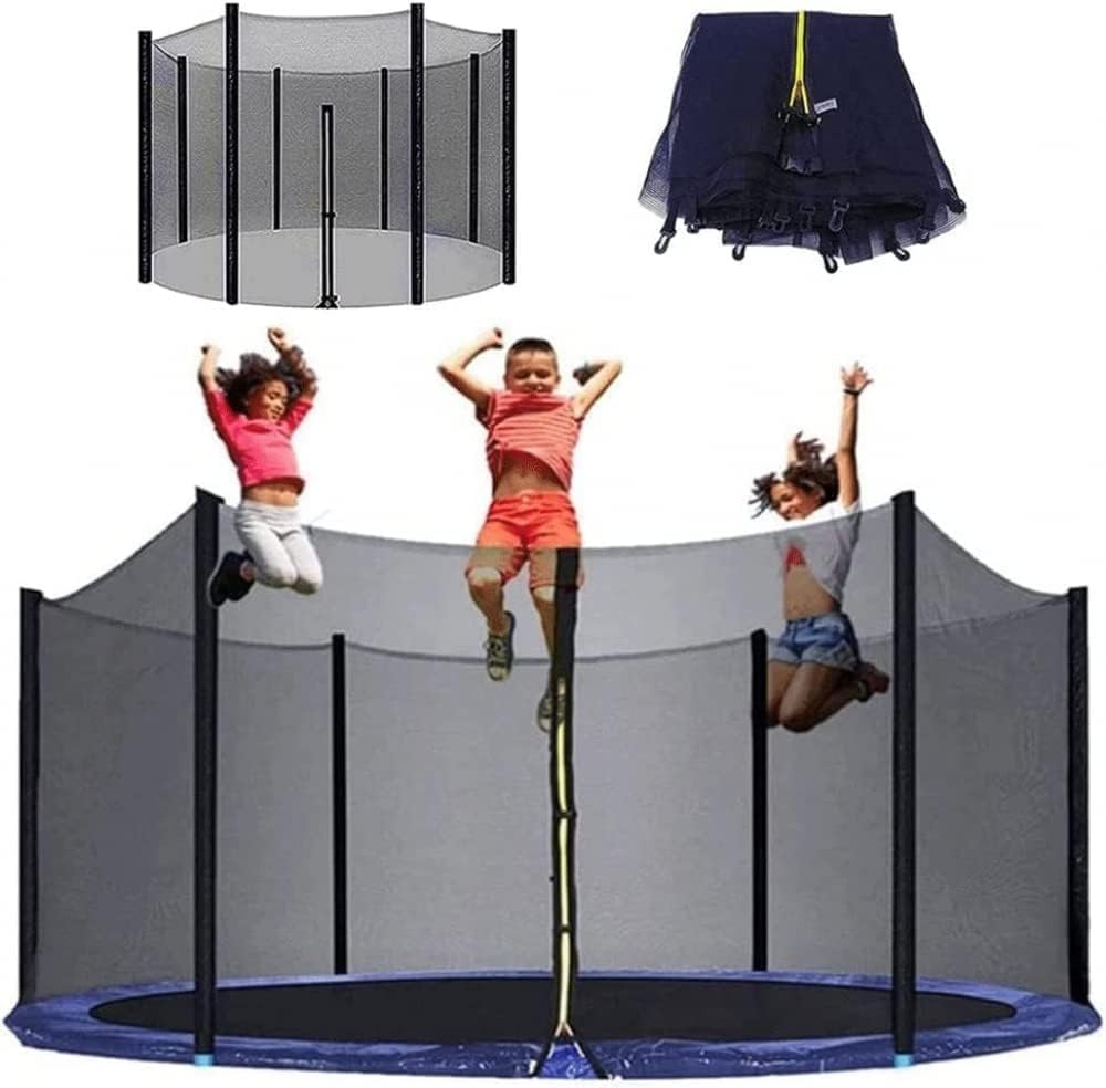 Replacement Trampoline Safety Net Enclosure Surround for 8ft 10ft 12ft 13ft 14ft Round Outdoor Trampolines, for Outdoor Circular Garden Trampoline