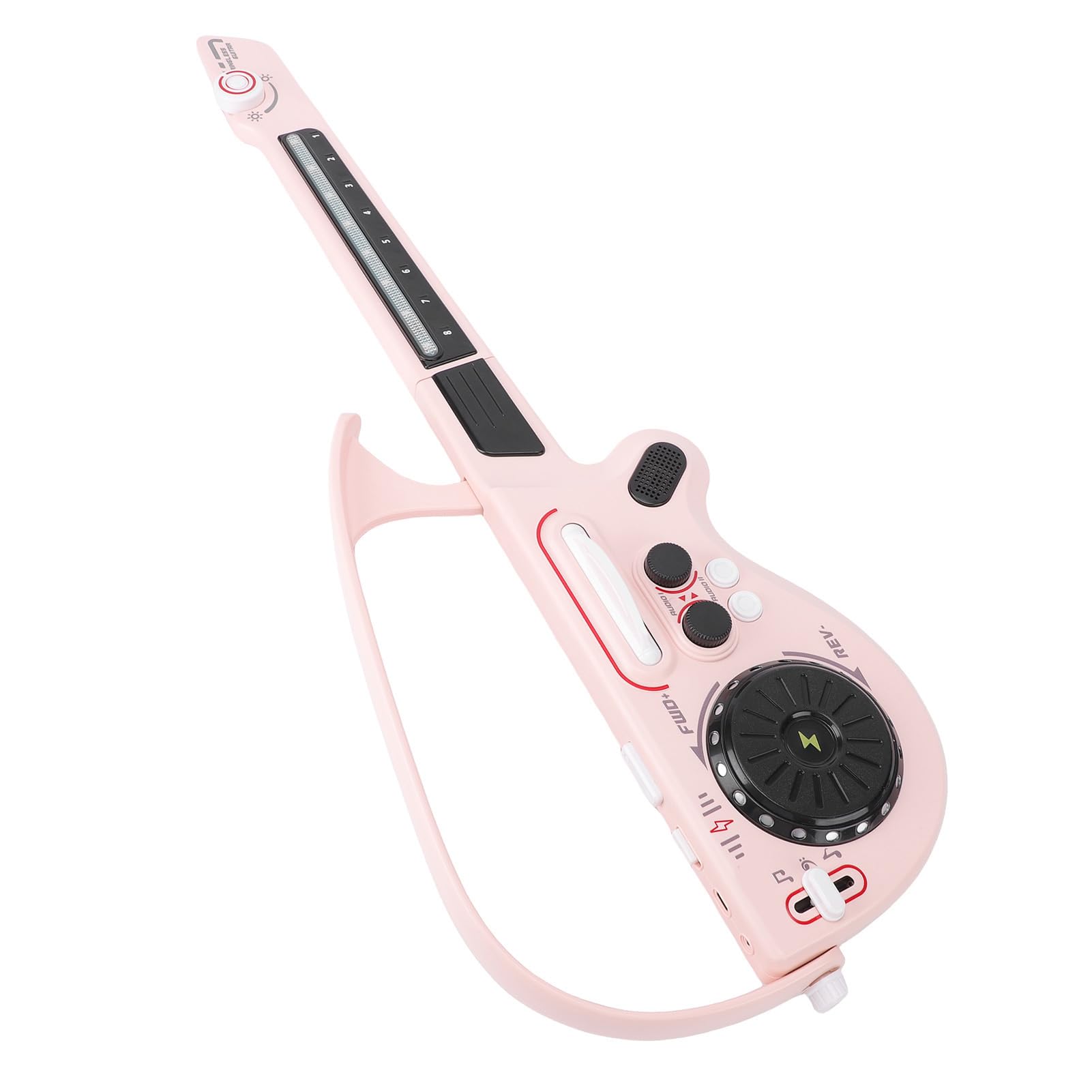 XUMIUZIY Giocattolo per Chitarra Senza Corde per Bambini | Chitarra Elettrica Pieghevole Multifunzionale Bluetooth per i più Piccoli (PINK)