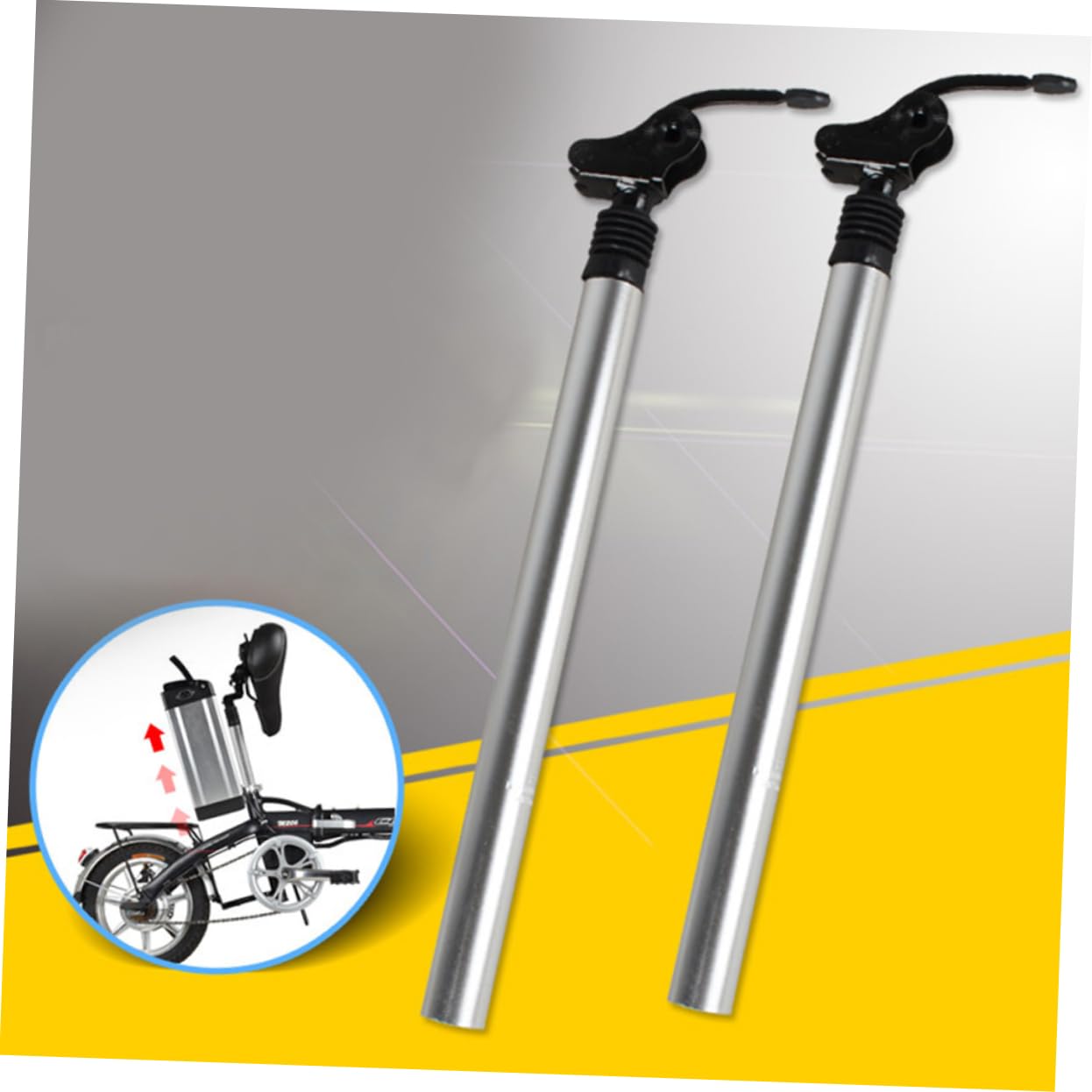BESPORTBLE Tige De Selle De Vélo Alliage Aluminium Tige De Selle Extra Longue avec Absorption De Chocs Compatible pour VTT Vélo De Route Et BMX