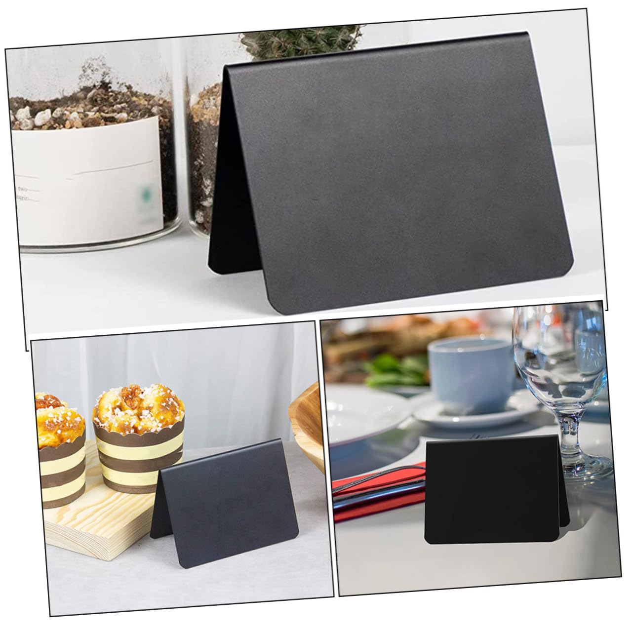 Uonlytech Price De Pizarra Señales Mensaje Mini Tableros De Tiza Para Comida Para Pequeño Cartel De Pizarra Mini Pizarras De Mesa De Polivinilo Negro 15 Piezas X 4