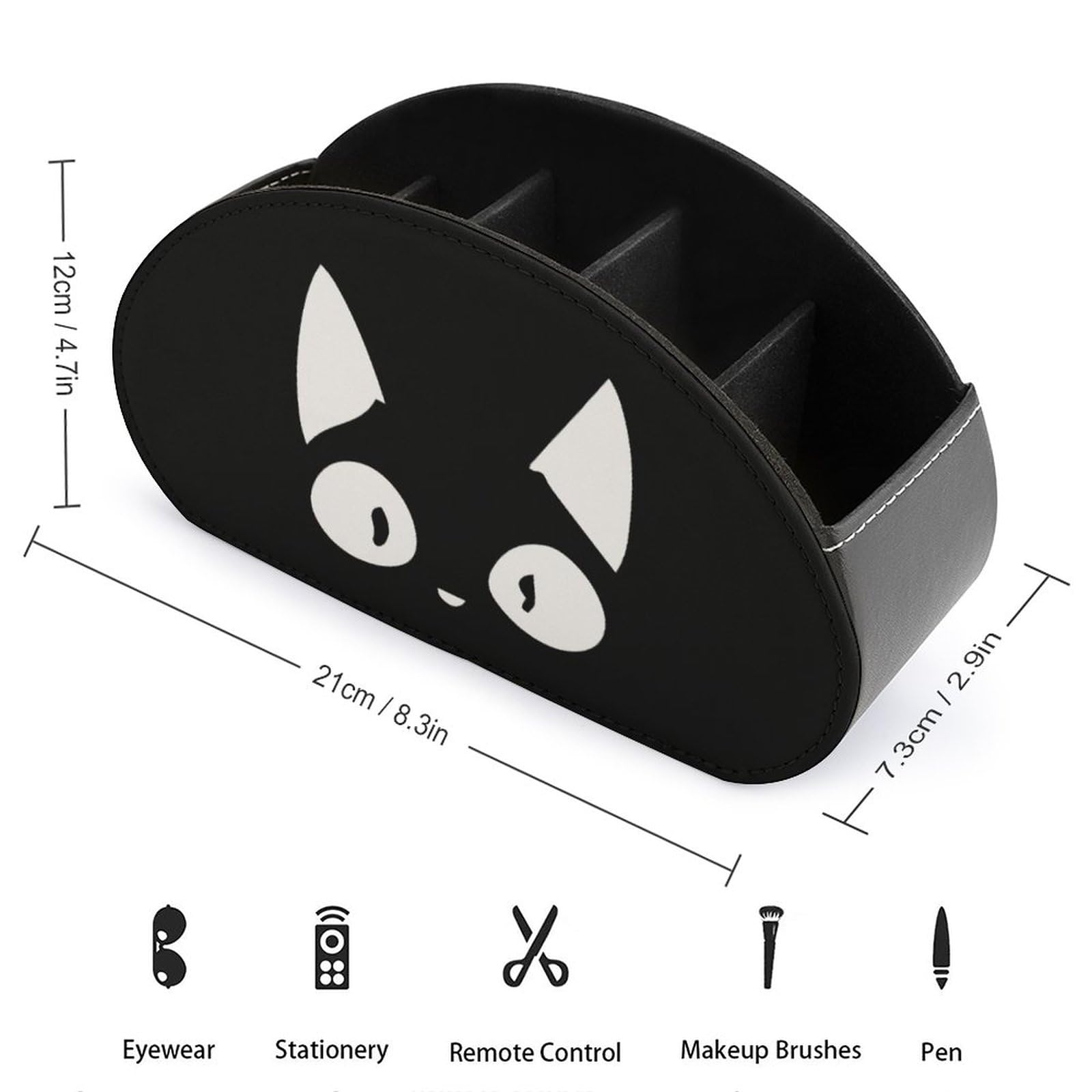 Amazon｜リモコンラック リモコン収納ボックス おもしろ猫顔 黒