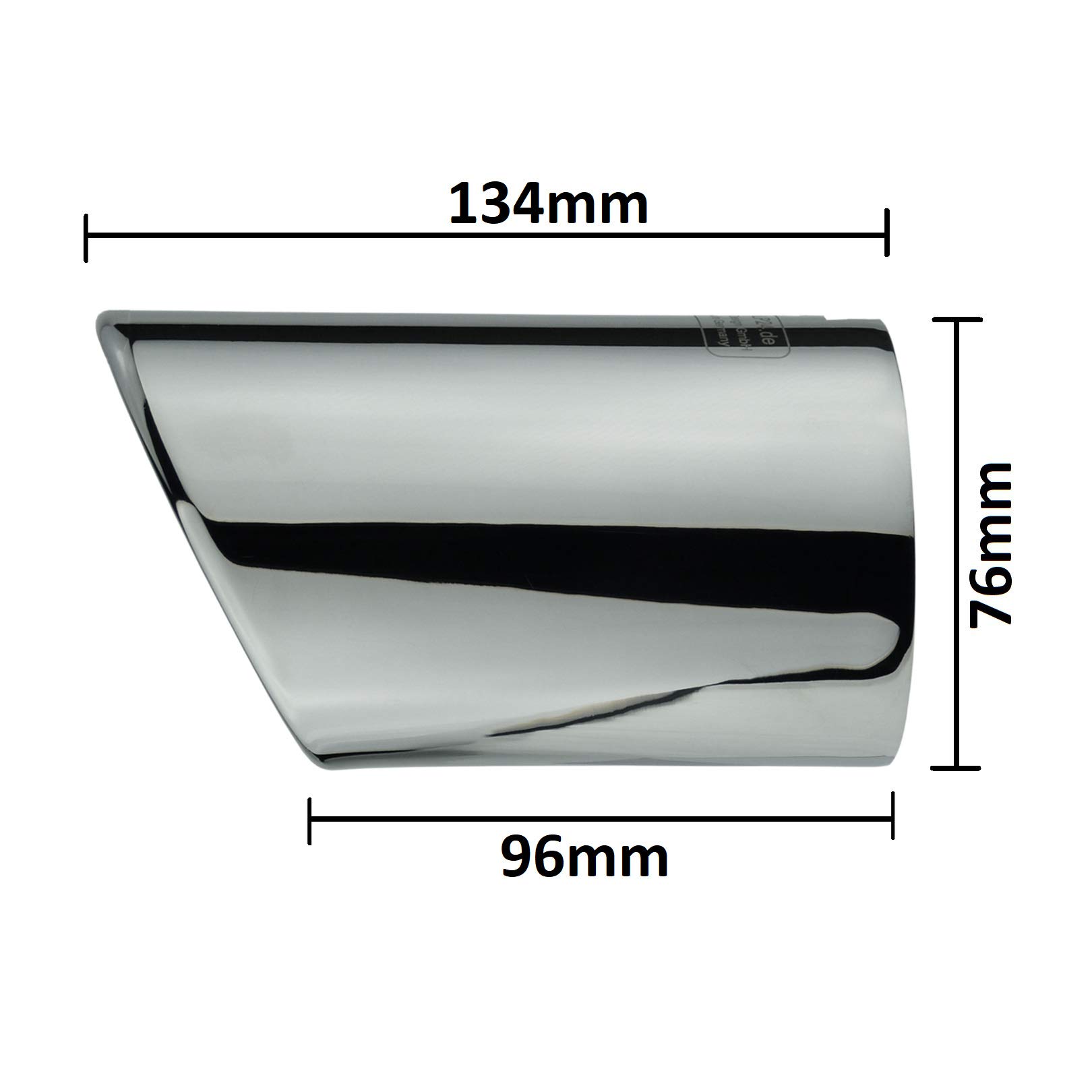L&P A284-1 Auspuffblende Endrohrblende Chrom Edelstahl spiegel poliert Plug&Play Endrohrblenden Auspuffblenden Auspuff Blende für 65mm Endrohre