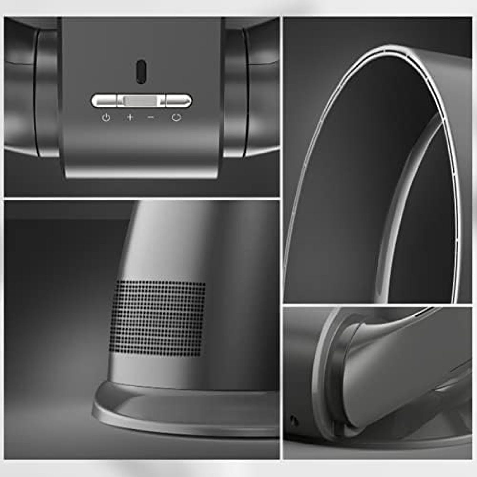 Ventilateur Mural Avec Télécommande, Ventilateur Sans Pales De 35,7 Cm, Ventilateur De Bureau De 26 W, Ventilateur Sur Pied Oscillant À 80 Degrés, Noir/argent/blanc,Blanc,Sensational421