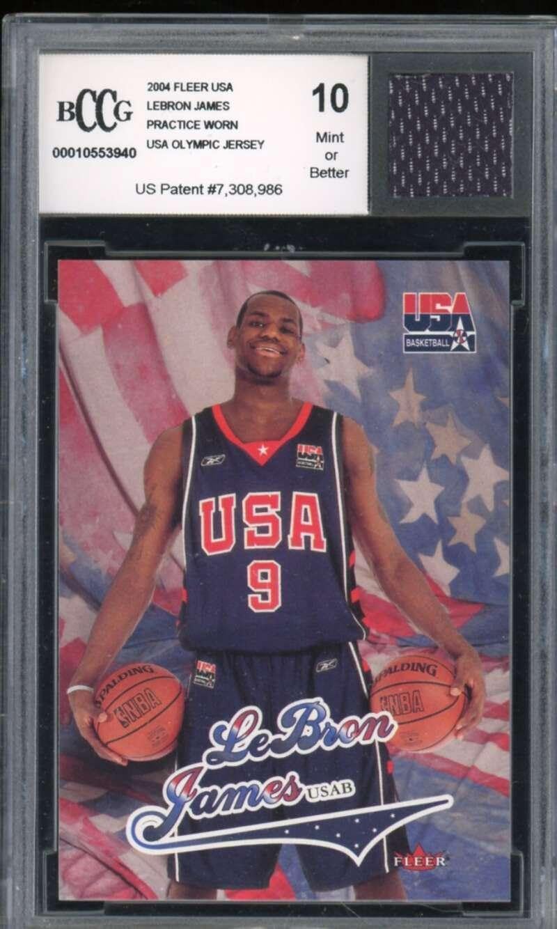 2004 Fleer USA #7 LeBron James Card BGS BCCG 10 Mint+ - Unsigned Basketball Cards