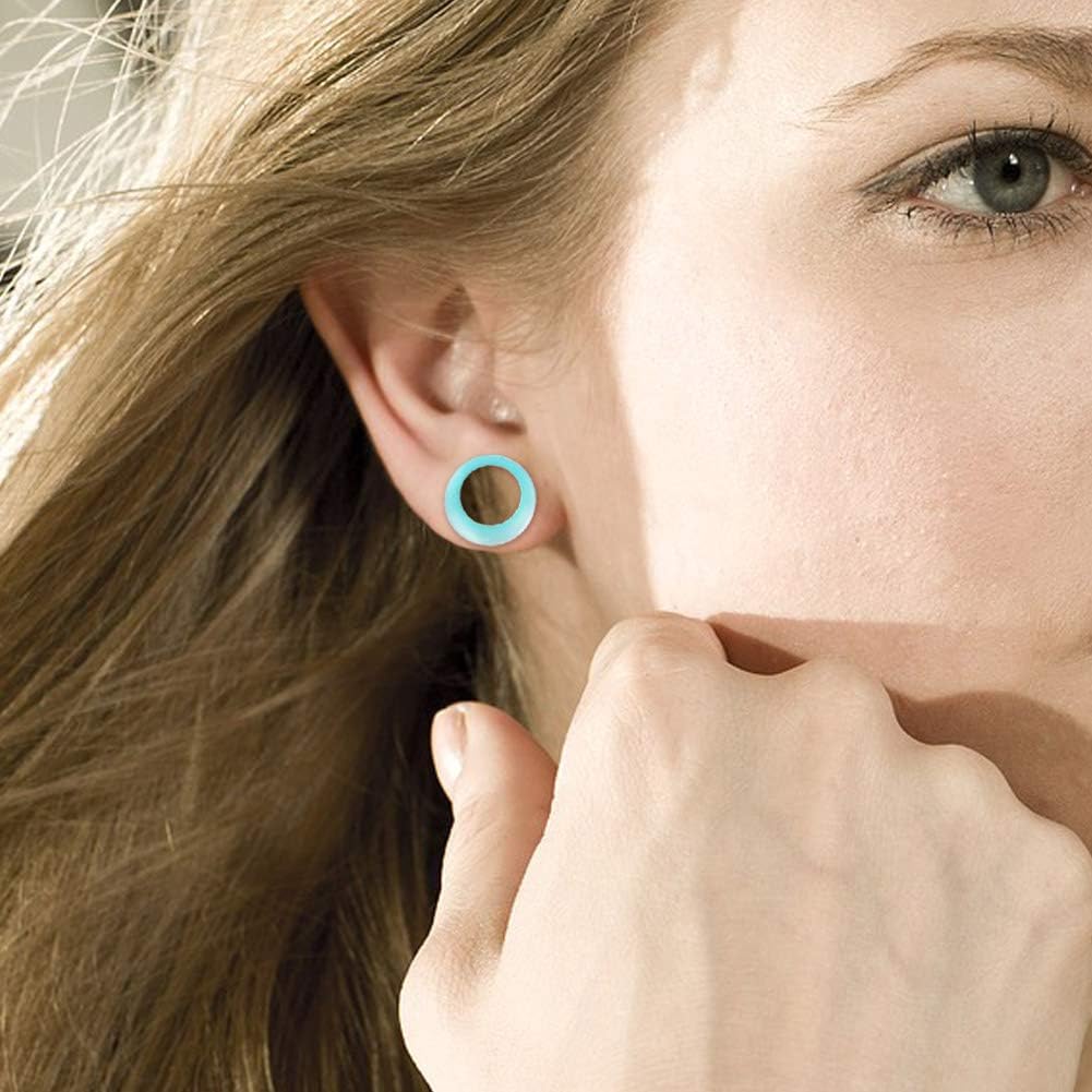 100pcs Colorful Silicone Ear Gauges Plugs Double Flared Ear Tunnels Stretchers Ear Piercing Jewelry 2g-3/4