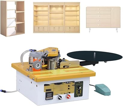 Portable Edge Banding Machine,Curved and Straight Dual Use Two-Side Gluing Variable Speed Intelligent,for Oversized Panels Woodworking Edge Banding