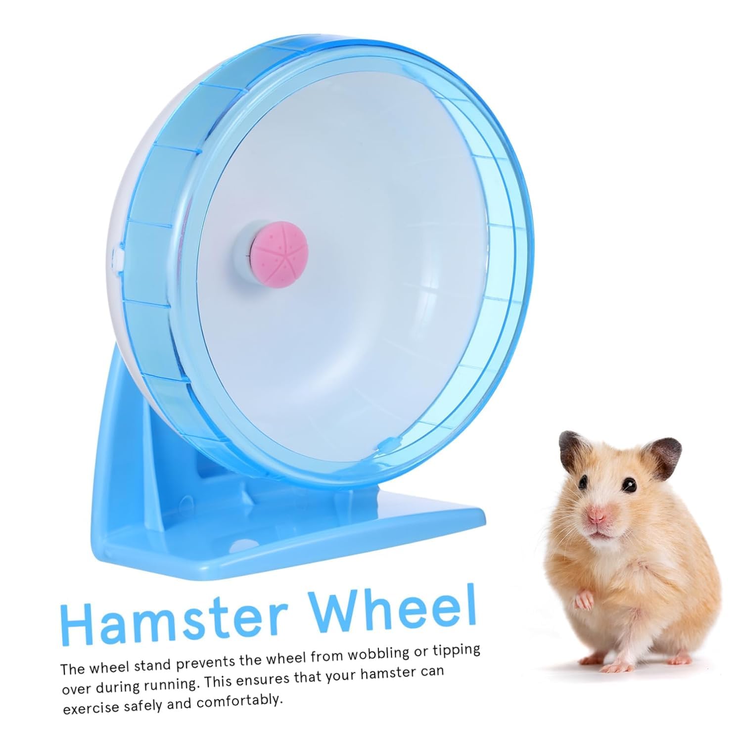 Pets Wizard - 14 Cms / 5.5 Inches Jumbo Running Exercise Wheel for Hamster/Dwarf/Gerbil/Mice with Cage Attachment Knob & Stand (Multicolour) 1 Piece (Please Refer Product Instalation Video) 3