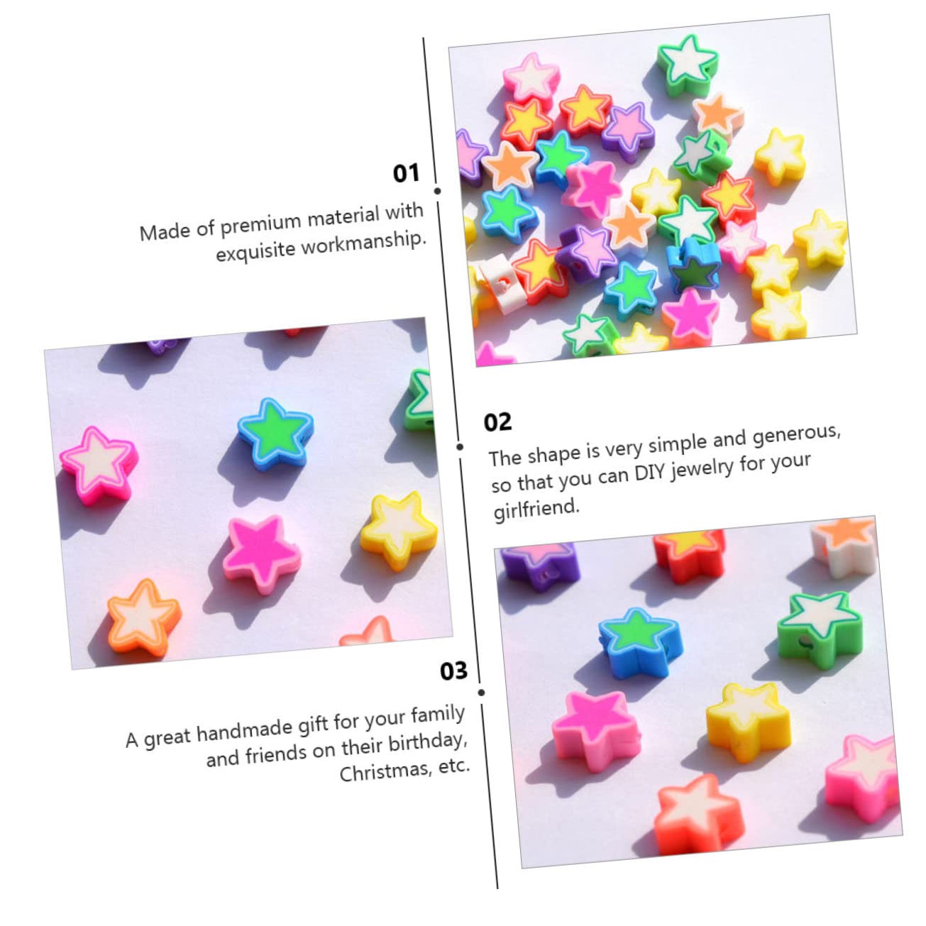 jojofuny Conjunto Abalorios De Espaciadora De Arcilla Polimérica Para Diy De Manualidades Para Joyería Y Pulseras 200 Piezas*5