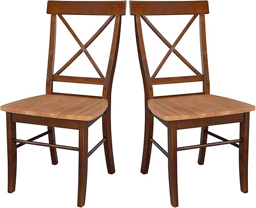 International Concepts X- - Silla de respaldo con asiento de madera maciza, color canelaespresso