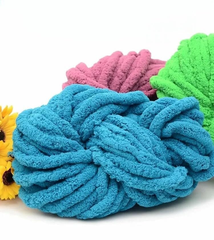 6 x 250 g kolorowa, miękka przędza do szydełkowania, bardzo gruba przędza, do samodzielnie wykonanych czapek, szalików, koców i legowisk dla zwierząt domowych