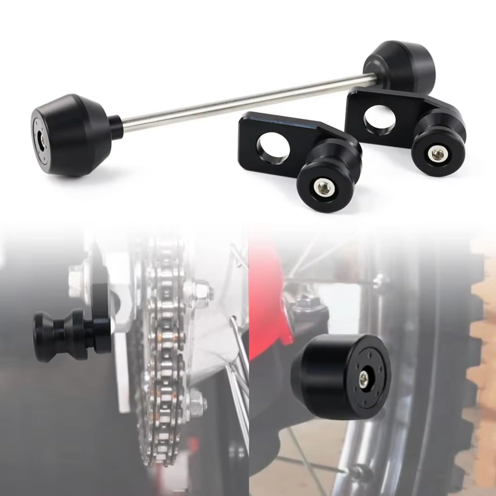 Deslizadores Carretes Brazo Basculante Compatible con CRF250L para Rally 2017-2020 para CRF300L para Rally Protector Choque Horquilla Eje Delantero