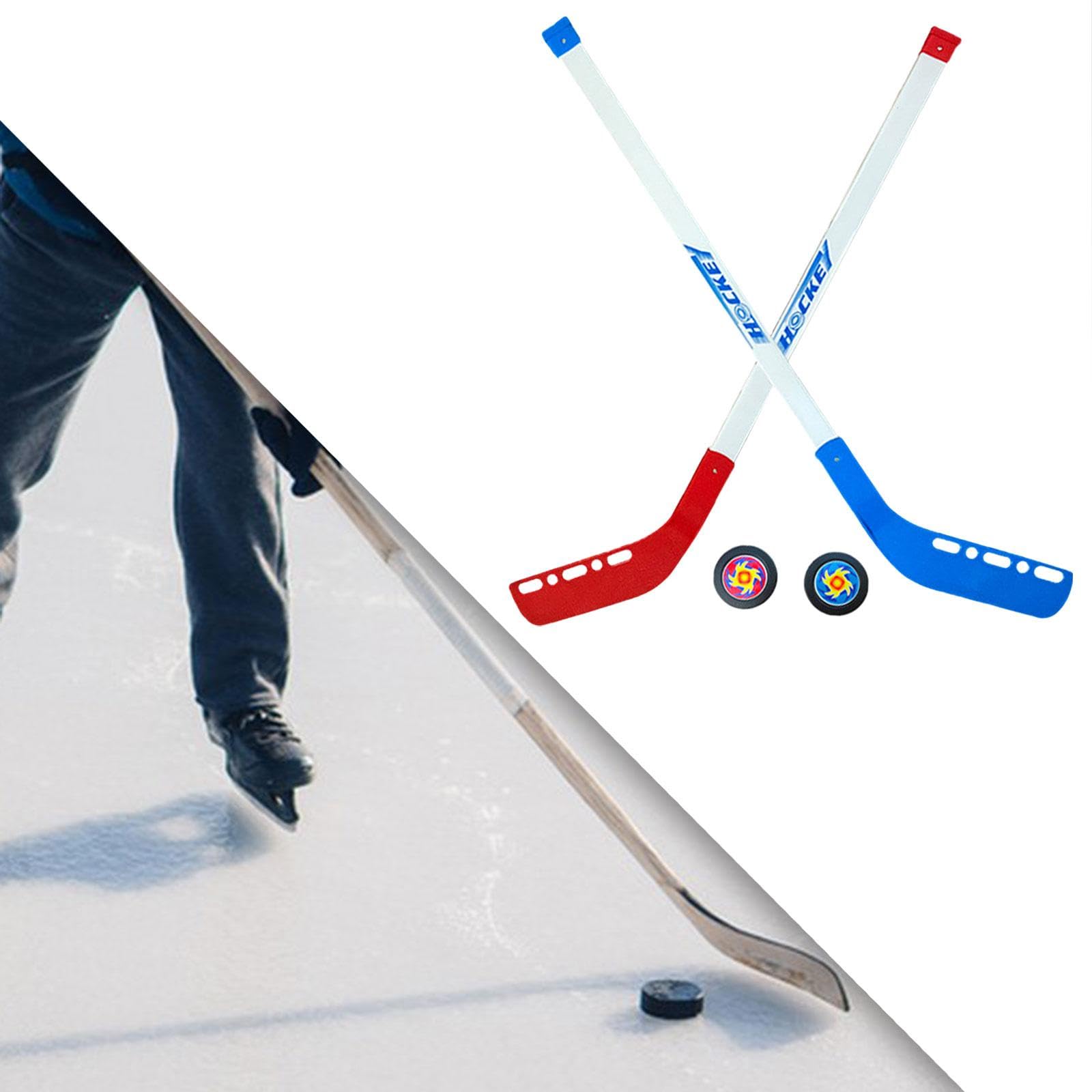 Set di 2 Mazze da Hockey per Bambini con Pallina, Mini Set da Hockey in Plastica PP Morbida E Sicura, Adatto per Feste, Sport in Casa E Regali.