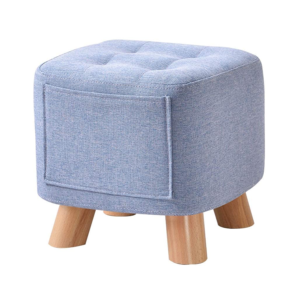 Repose-pieds bleu compact en bois contre la fatigue