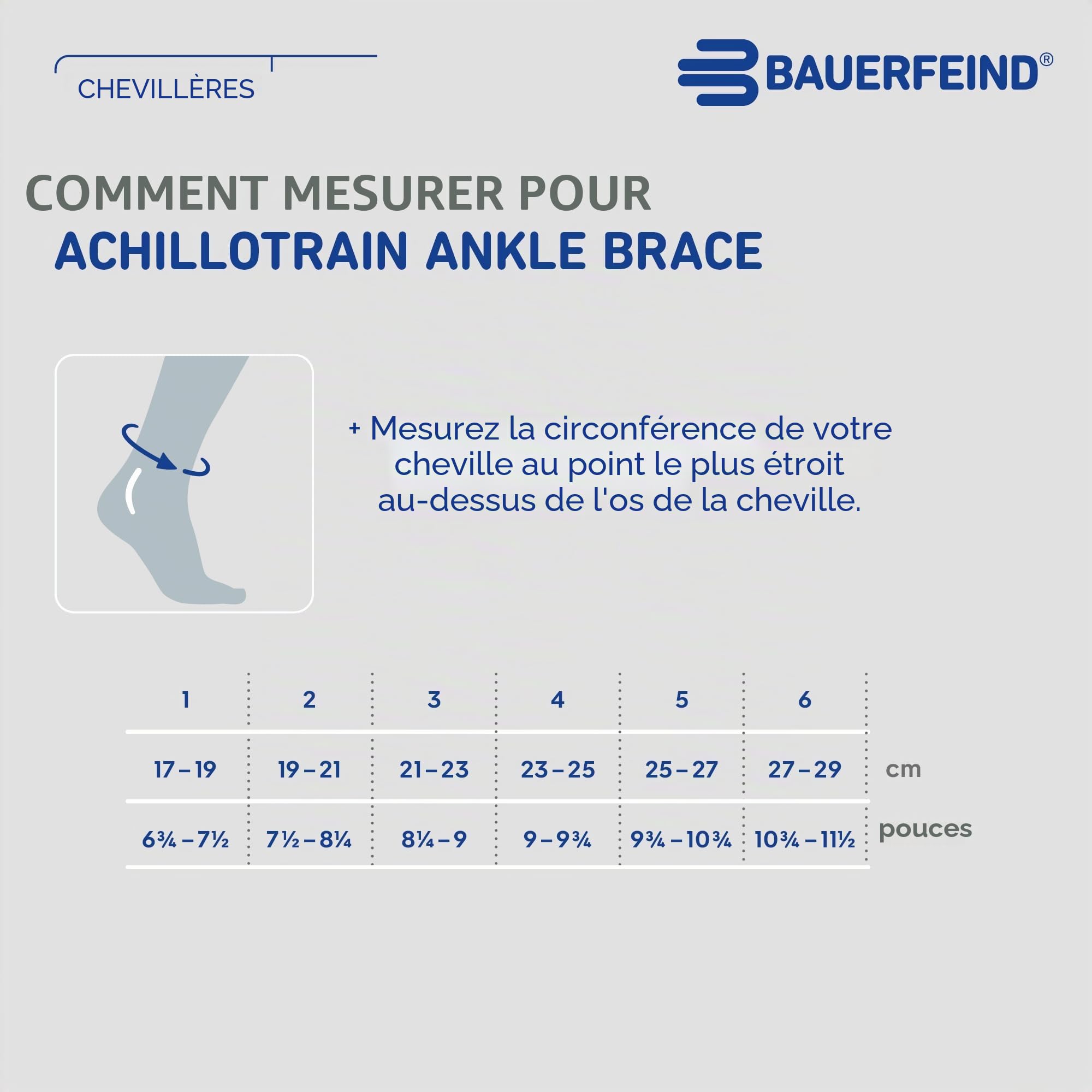 Orthèse pour tendon d'Achille Bauerfeind AchilloTrain Titane 3