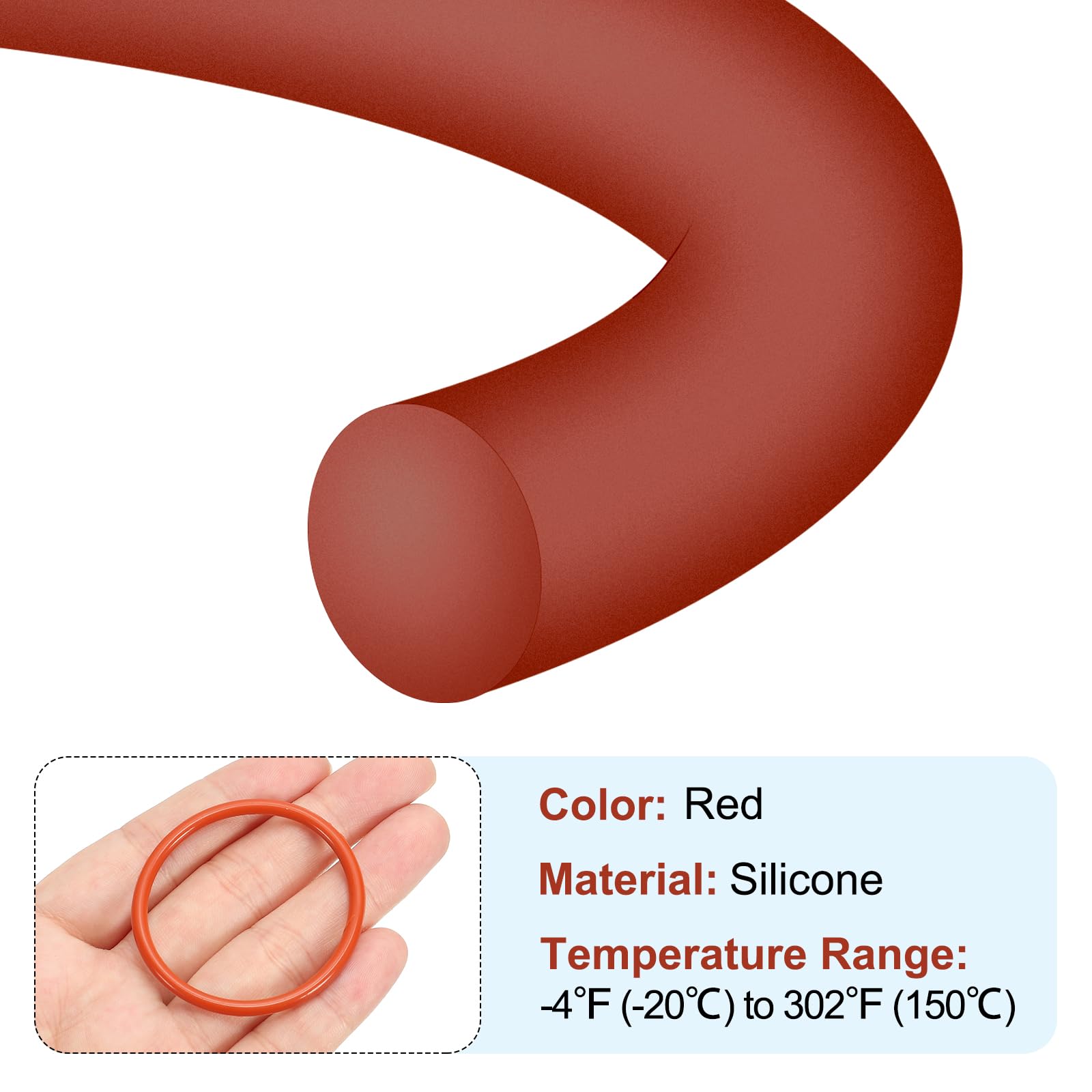 PATIKIL O-Ring Silicone 43mm OD 37mm ID 3mm Larghezza, 10 Pezzi Anelli per Rubinetti Guarnizione Metrica VMQ Ricambio per Riparazione Valvole Compressore Idraulico, Rosso