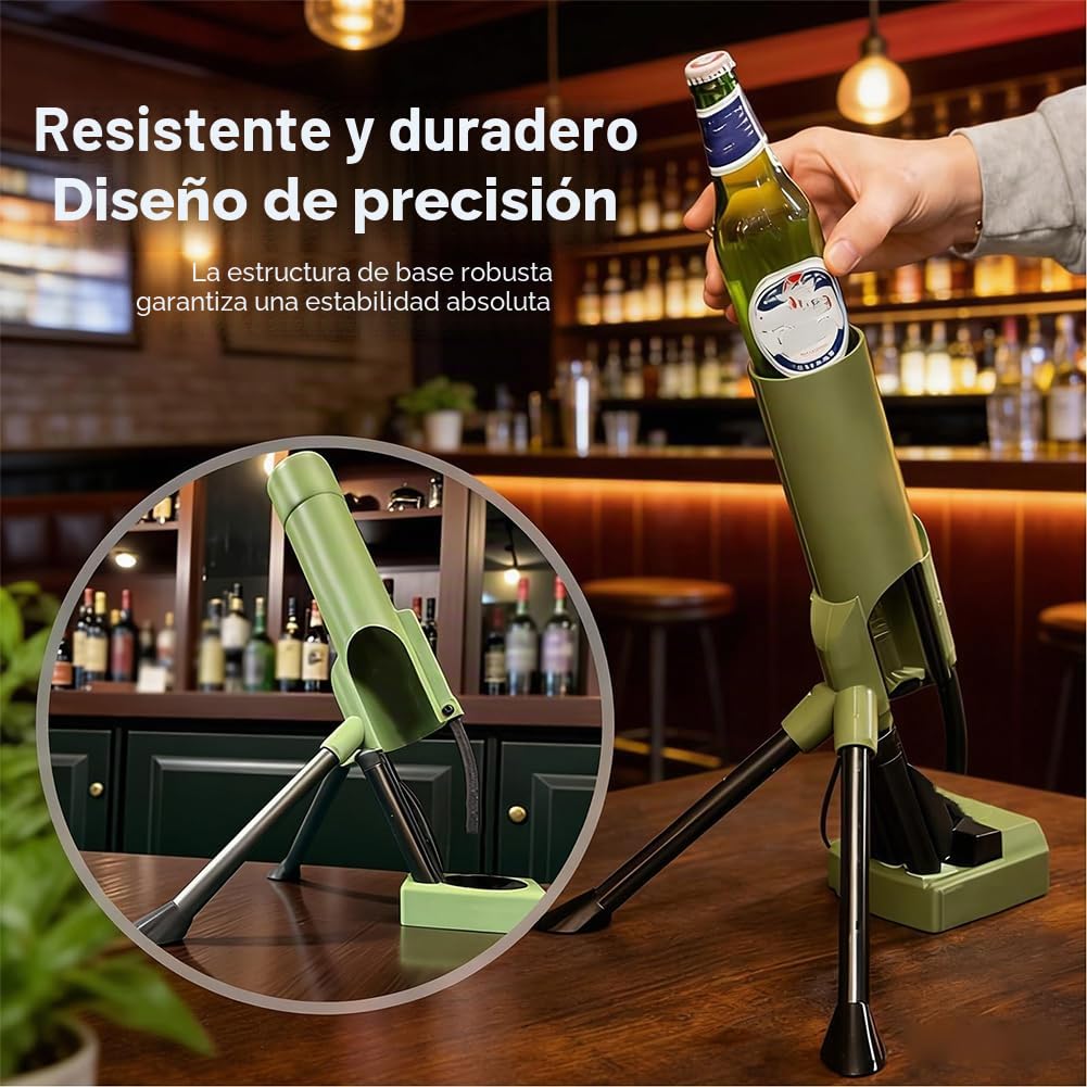Abridor de botellas de cerveza de mortero de 51 mm, lanzador de tapas tácticas resistentes, abridor manos libres para cerveza, bar, escritorio, decoración del hogar, regalo único para hombres