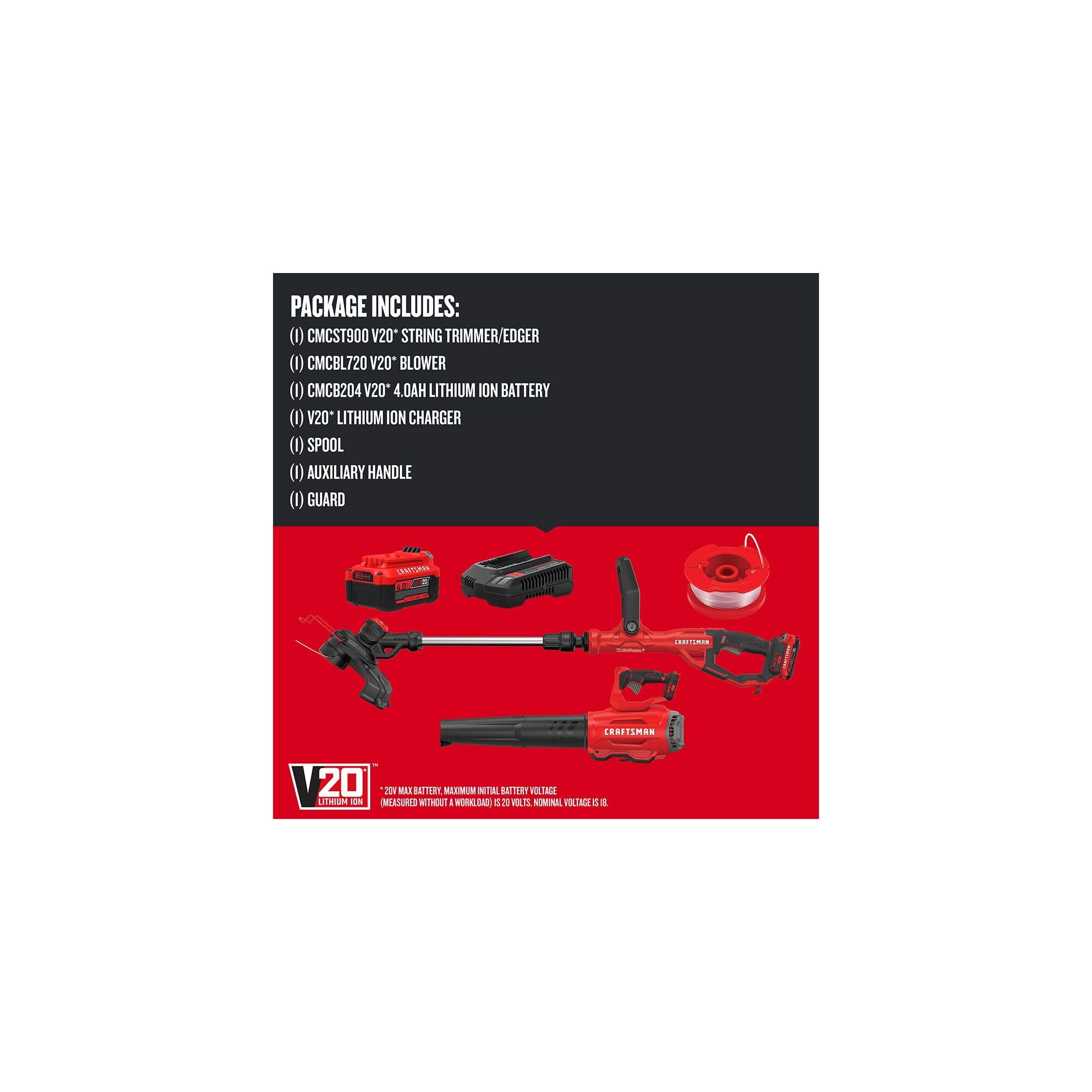 Craftsman CMCK297M1 Kit de débroussailleuse et souffleur Rouge