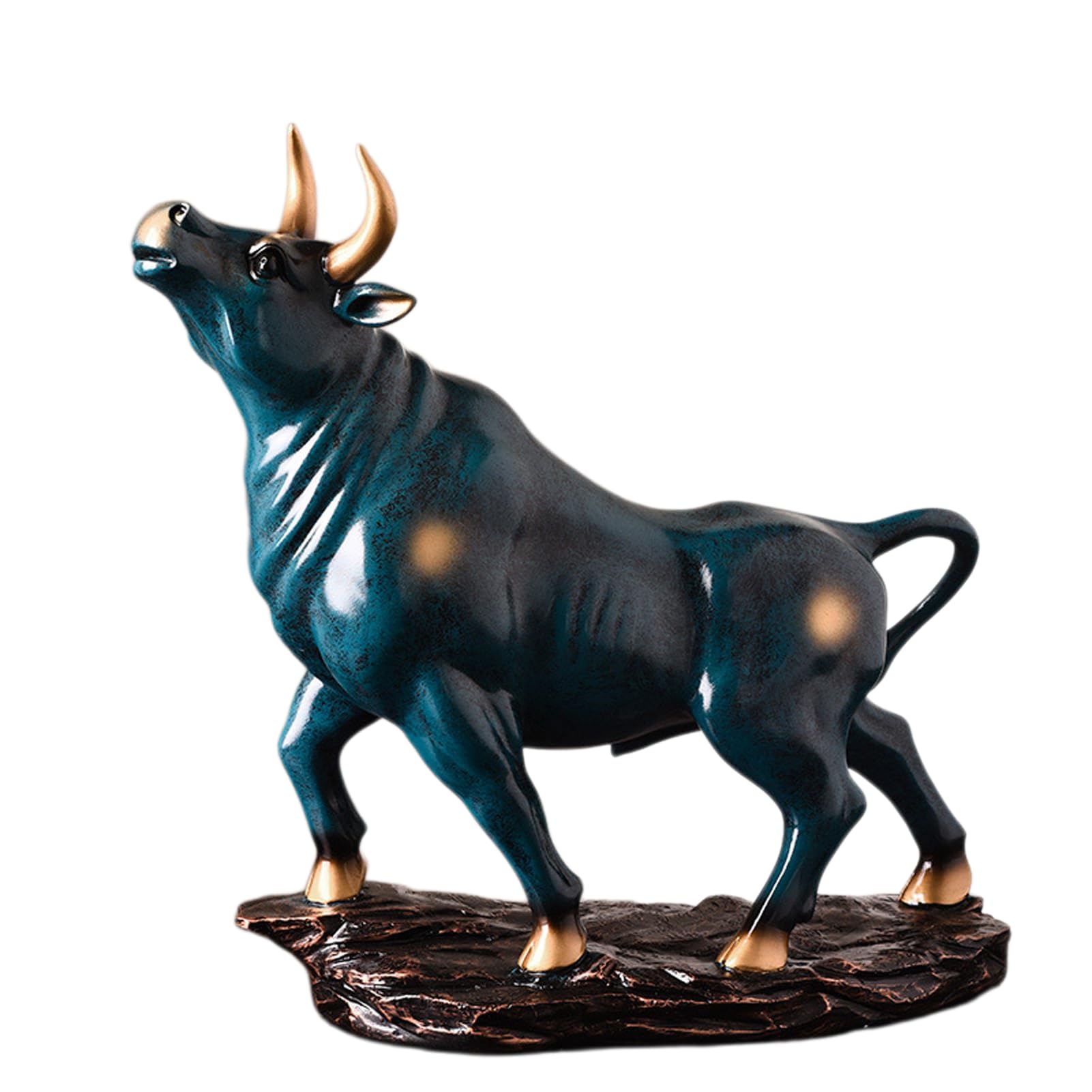 YXCQHZM Bull Decoration - Animal Bull Statue - Represent Career and Wealth, Modern Decorations for Interiors, Living Room, Office (blue)