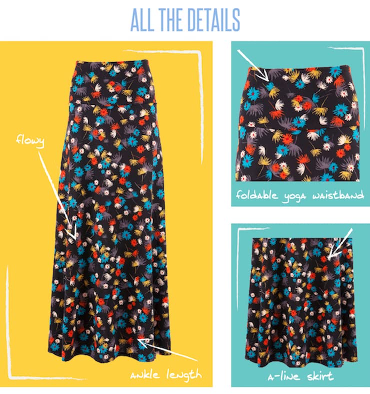 Lularoe Maxi c Small S Floral Black Green Pink A-Line Flowy Skirt fits Adult Women Sizes 6-8 SMALL-312-D.JPG3