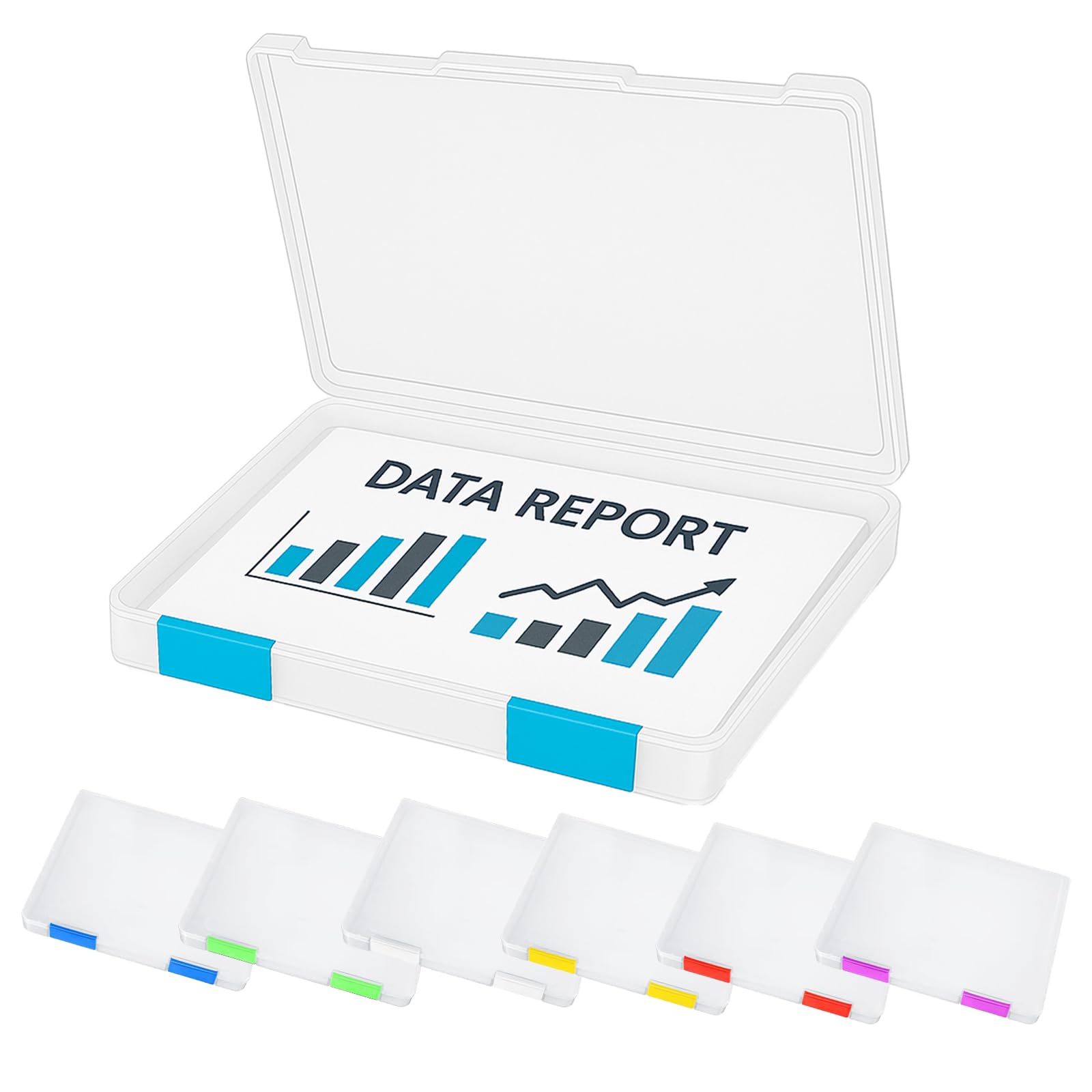 ZILAMGOO 6 Pcs Clear Plastic Document Storage Box, A4 File Box Paper Organizers Holder, Paper Storage Containers with Buckle for Document Magazine File Photo(12.4 x 9.84 x 1.18 in)