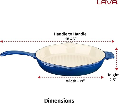 Miniatura 5 de Mini sartén de cerámica esmaltada de hierro fundido esmaltado con lava, cuadrada de 8 pulgadas, pequeña sartén de hierro fundido con interior