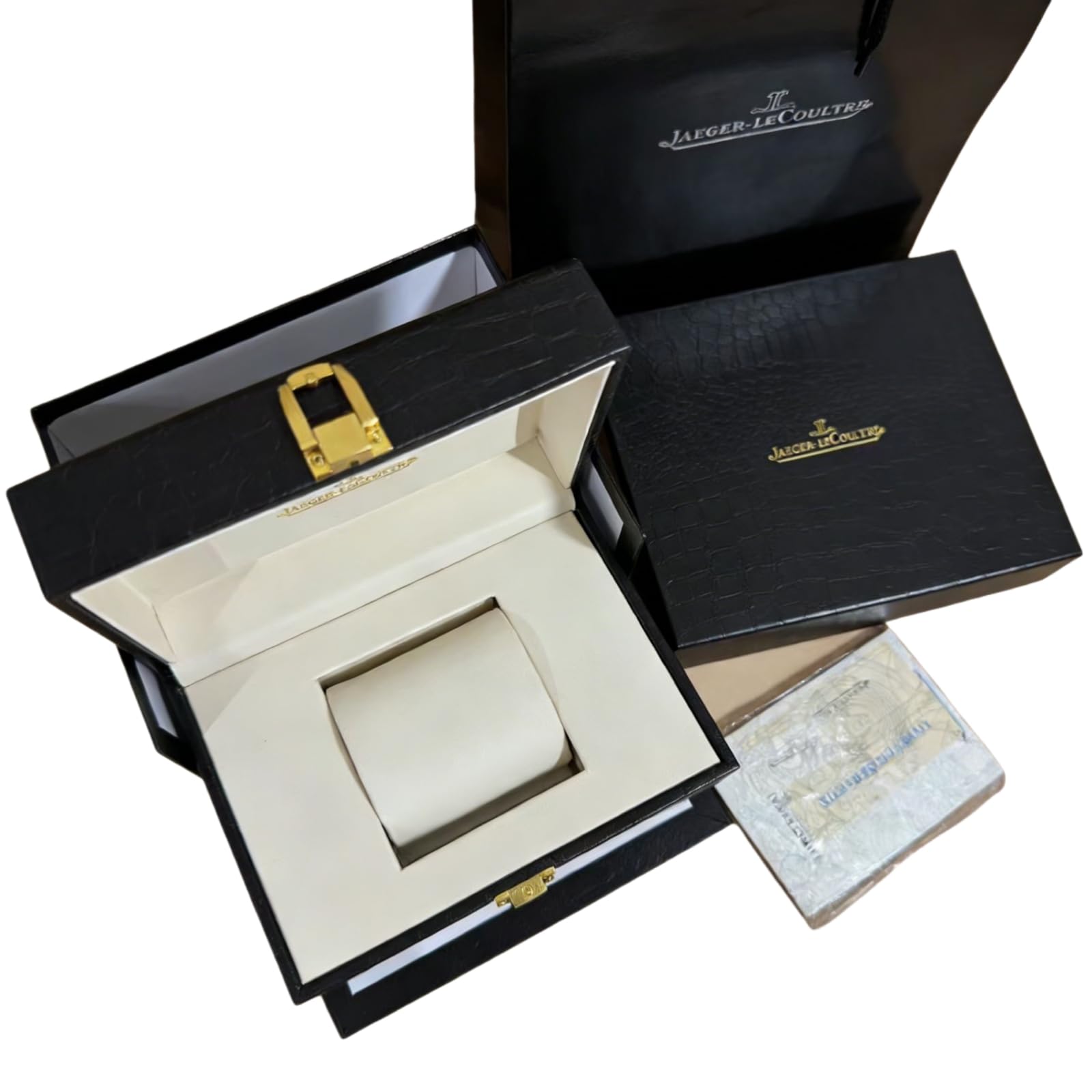 Vetrina Espositrice Orologi Slot Singolo Scatola Rettangolare Nera Cuscino Interno Morbido per Jaeger-LeCoultre