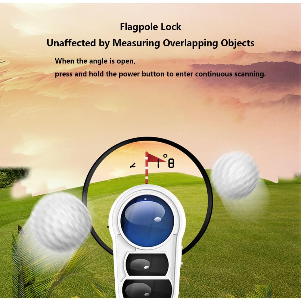 Telemetro Golf, Rangefinder Golf con Bloqueo de Asta de Bandera, Compensación de Pendiente, Escaneo de Vibraciones, Pequeño y Portátil, Telemetro con USB Recargable de 600/800/1000M