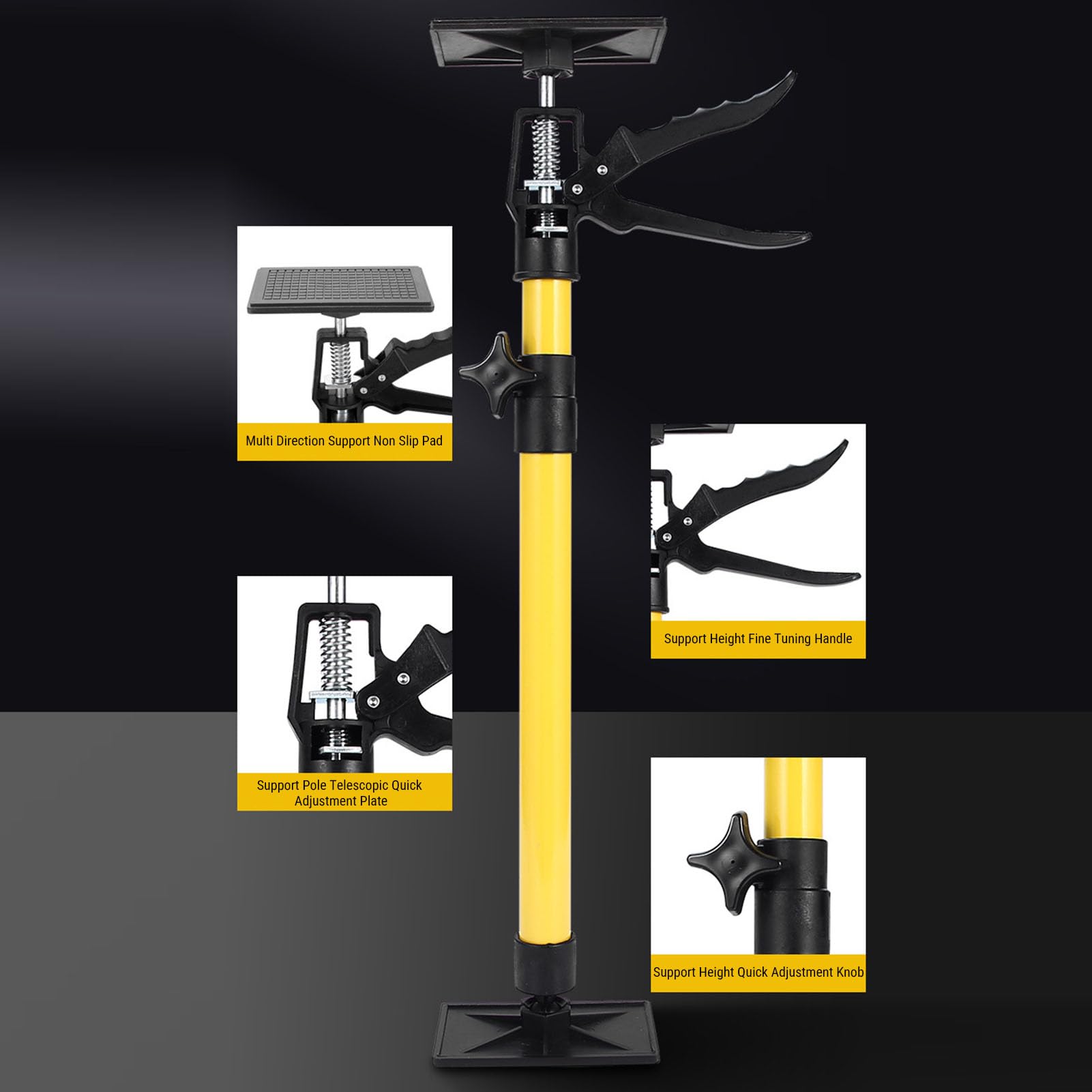 Alomejor Stalowe Podnośniki Szafkowe, Regulowane 50-115 Cm, do Szafek
