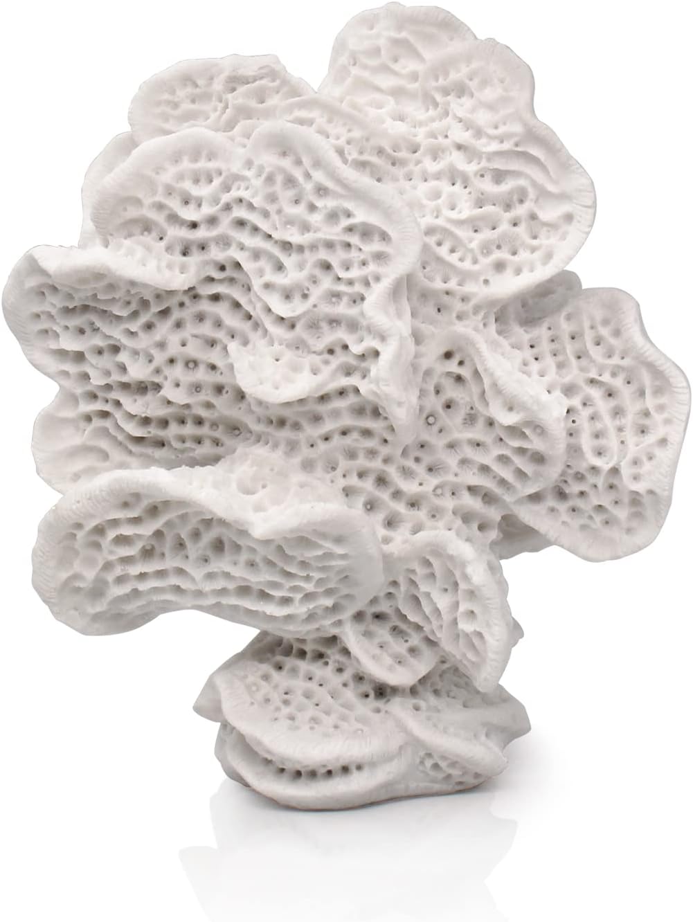 Accessoryway Coral Reef Decor - Small Artificial Beach Coral Statue, Coastal Decor for Home - Nautical Decorations - White - 6.2"