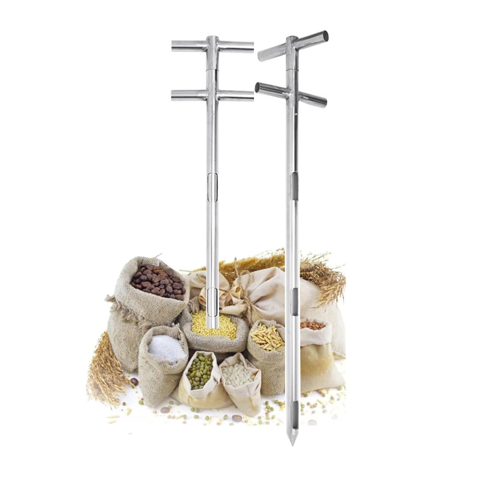 Sonda di precisione in acciaio inox per campionamento di polveri, strumento per test di qualità di laboratorio, per cereali, prodotti chimici e prodotti alimentari (1 m x 32 mm) durevole e preciso
