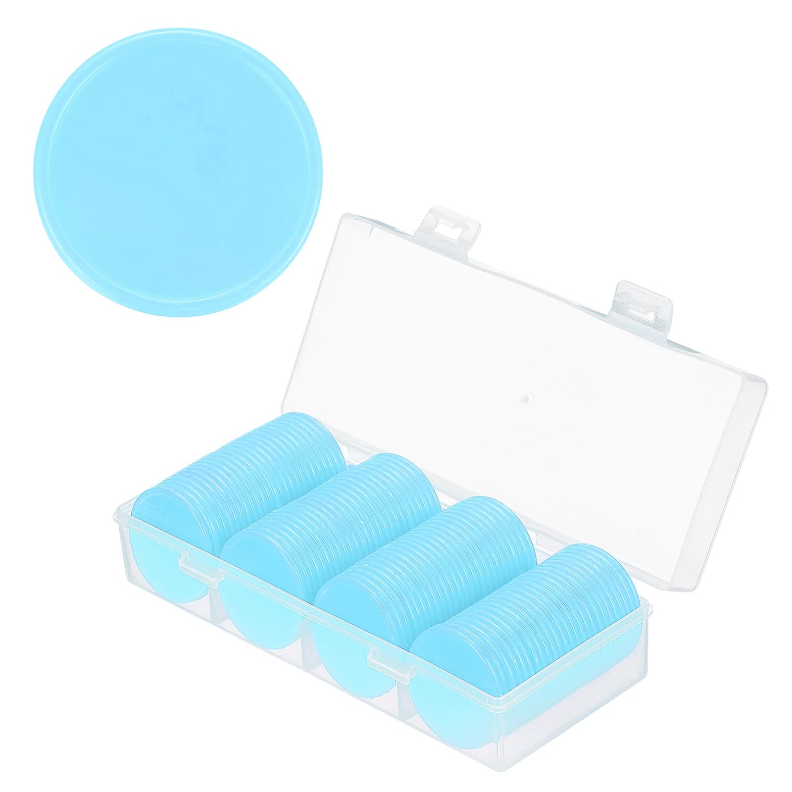 sourcing map 100Pcs Plastic Poker Chips, 37mm, Light Blue — image 1
