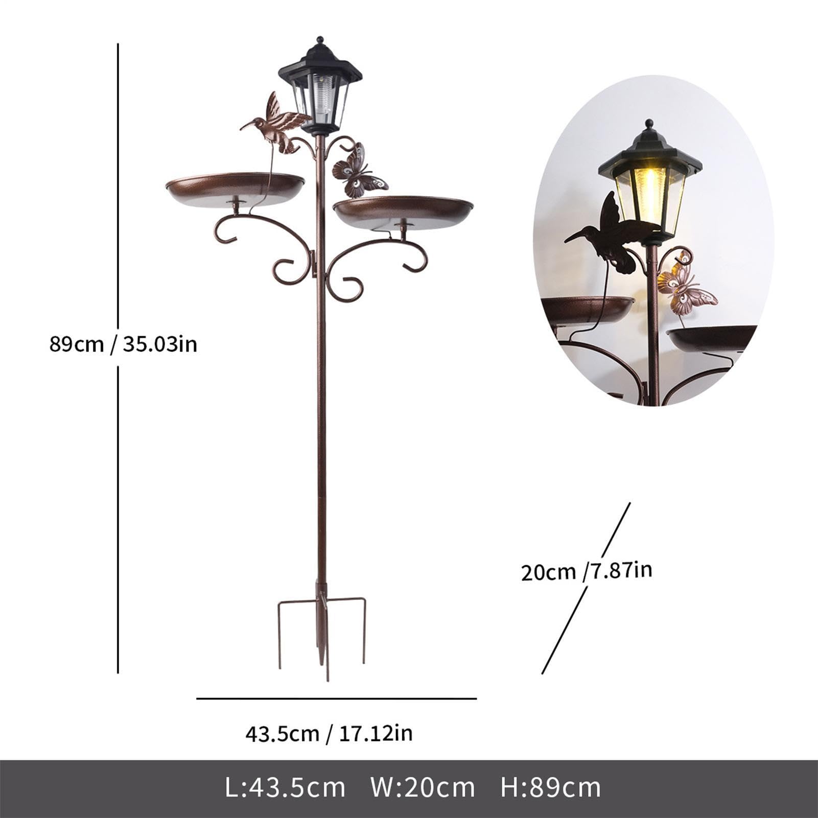 Generico Vasca per con Supporto Alimentazione con Luce Solare a LED | Alimentatore Grande Capacità Per Giardino Esterno Cortile Prato Terrazza Patio Balcone Finestra