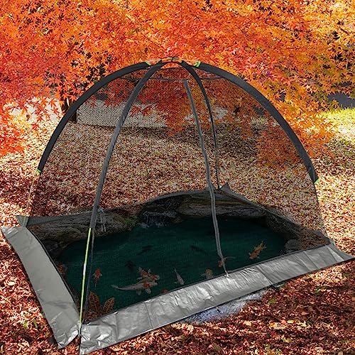 Teichnetz-Abdeckungen, Kuppel für Außenteiche, 3,96 x 5,18 m, Garten-Winterabdeckung mit Reißverschluss und Heringen, hochwertiges Nylon-Material, Fischteich, Laubnetz, Kuppelnetz