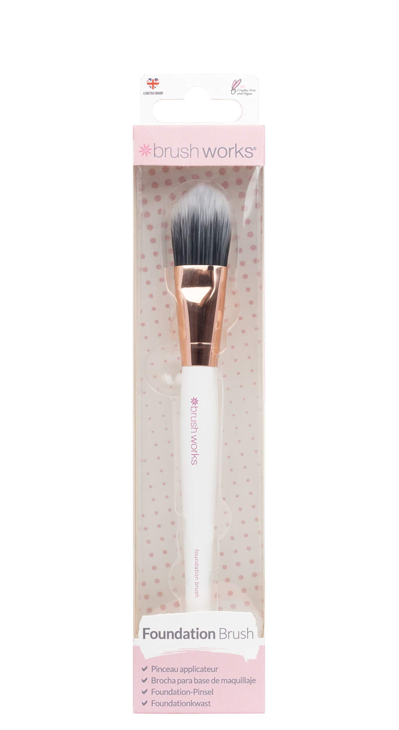 Brushworks Foundation Brush White & Gold