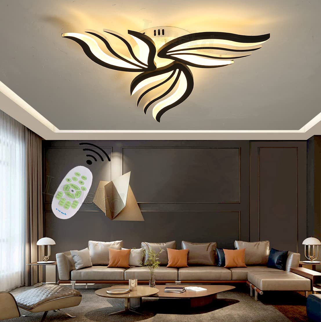 LED Ceiling Lights Living Room Bedroom Ceiling Lamp Modern Dimmable with Remote Control Lounge Fixture Flush Lighting Flower Acrylic Shade Design Chandelier Kids Room Kitchen Islands Office Fittings