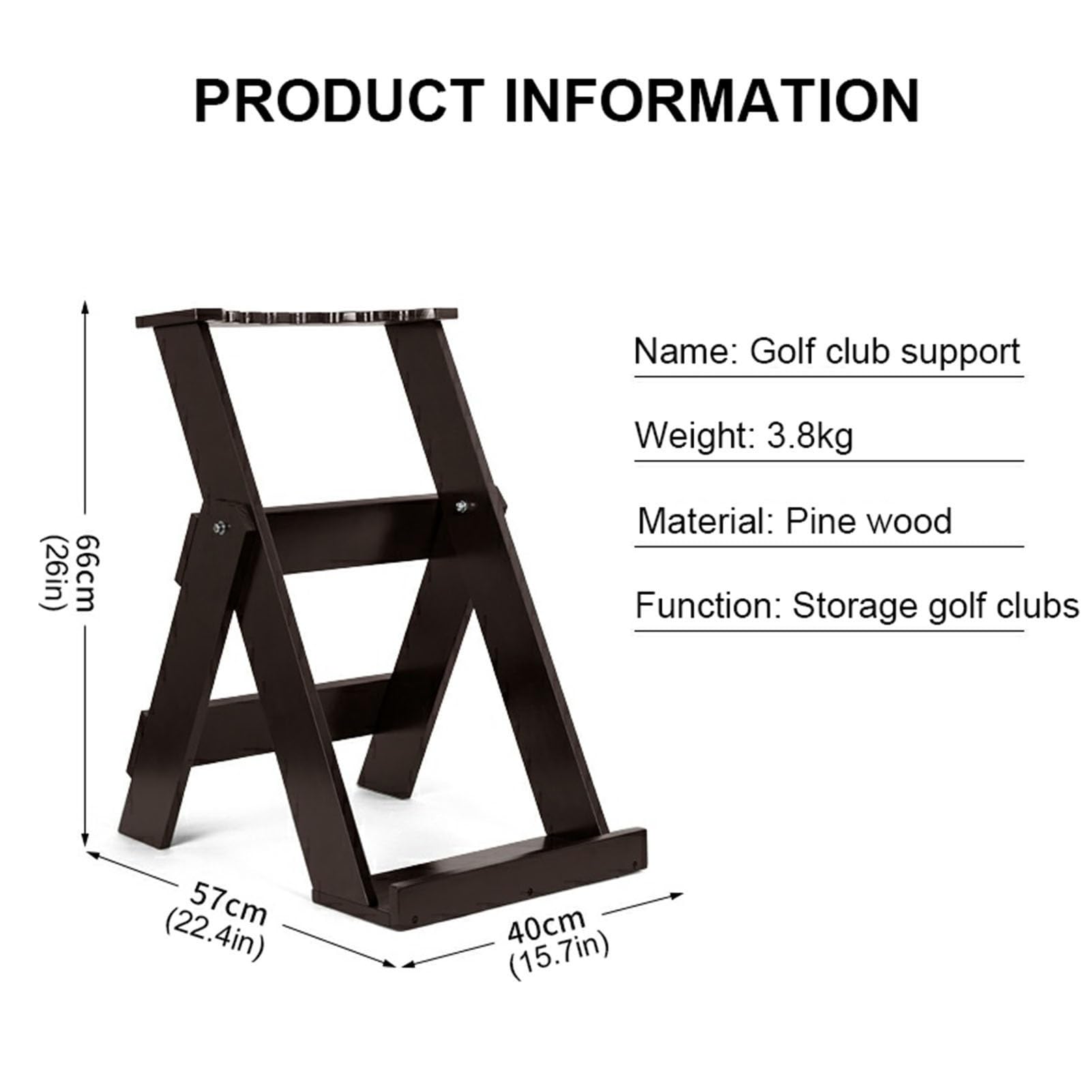JevLoN Wooden Golf Putter Stand Indoor Display Rack Golf Club Rack Golf Club Holder Organizer Holds 7 Clubs, Natural Pine Wood Golf Club Stand for Storage Golf Sports Equipment