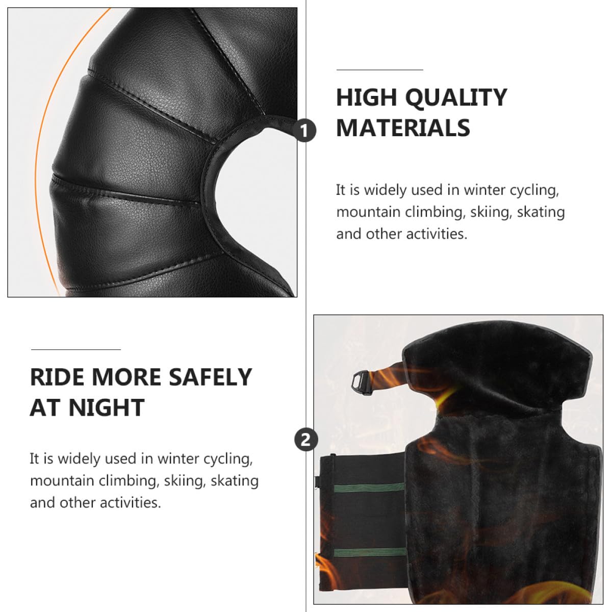 SHINEOFI Paraginocchia da Moto Invernali 2 Pezzi in Pu per Guida