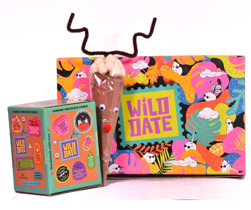 Wild Date Combo | 1 Multi Serv Hot Chocolate Pack & 1 Wild Date Cookie Box | Perfect for Gifting & Indulgent Snacking | No Preservatives, Gluten-Free