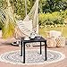 PHI VILLA Indoor Outdoor Small Metal Square Side/End Table, Patio Coffee Bistro Table, Black