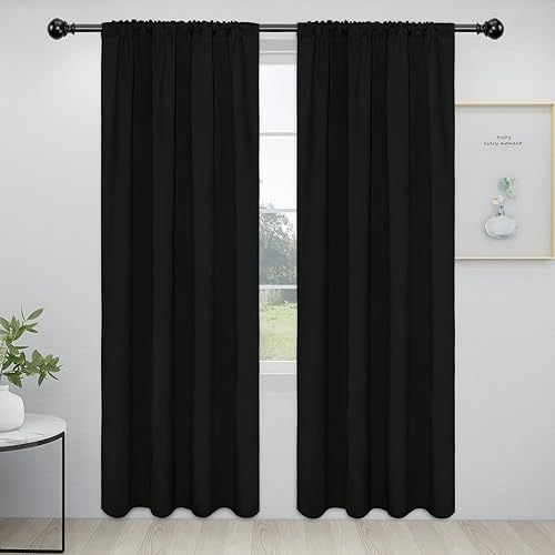 Miniatura 90 de Easy-Going Cortinas opacas con bolsillo para barra para dormitorio, cortinas de ventana para oscurecer la habitación para sala de estar, cortinas de