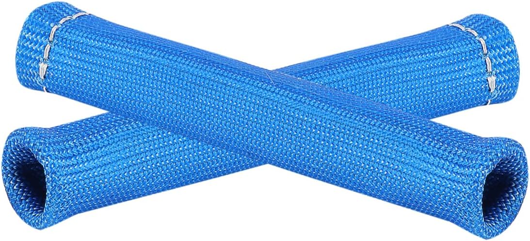 8pcs High Temperature Resistant Spark Plug Wire Insulating Sleeve Durable Fiberglass Cable Cover for Vehicle Exhaust Protection Blue