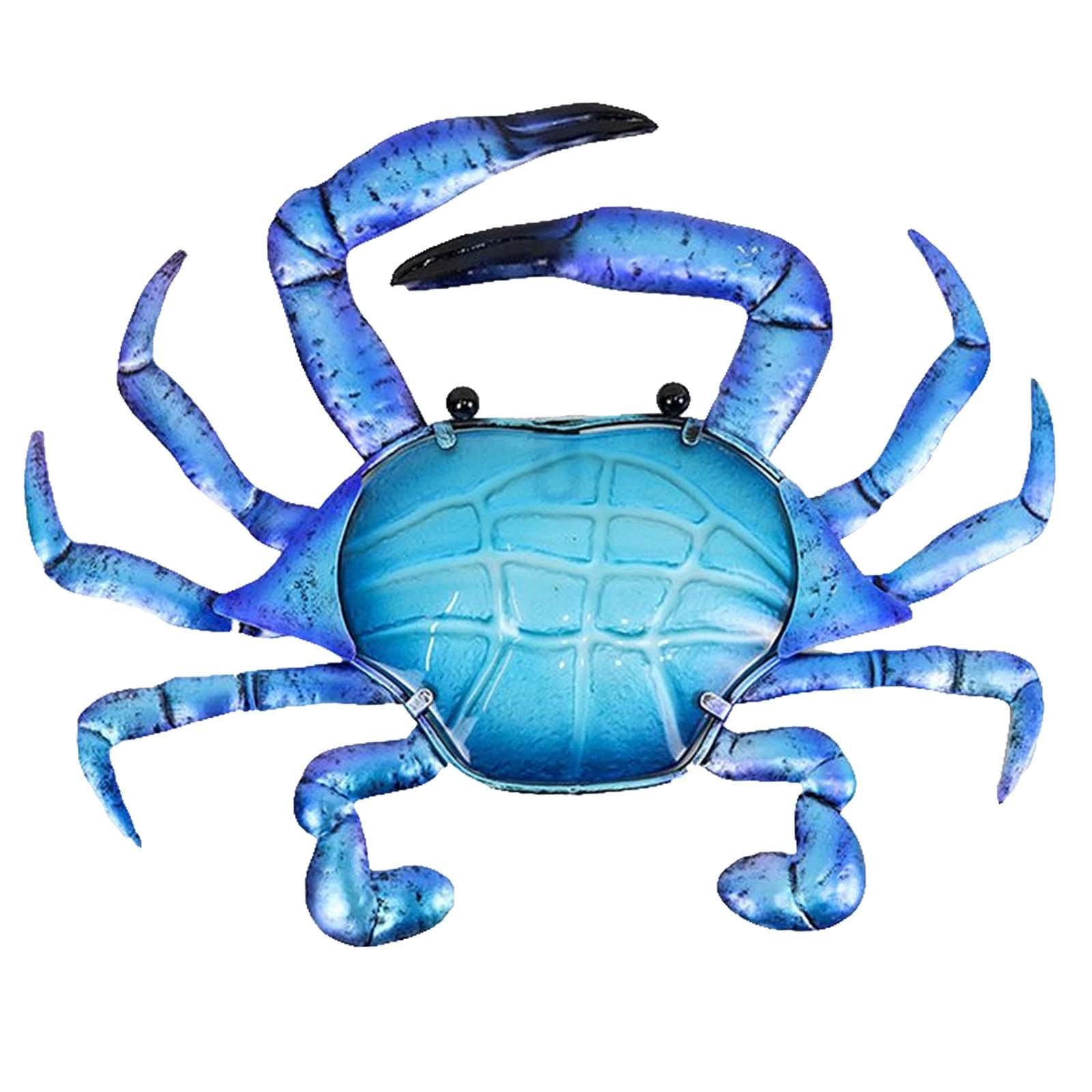 Crab Wall Sculpture Figurine Statue Metal Hanging for Patio Porch Decor-image-0