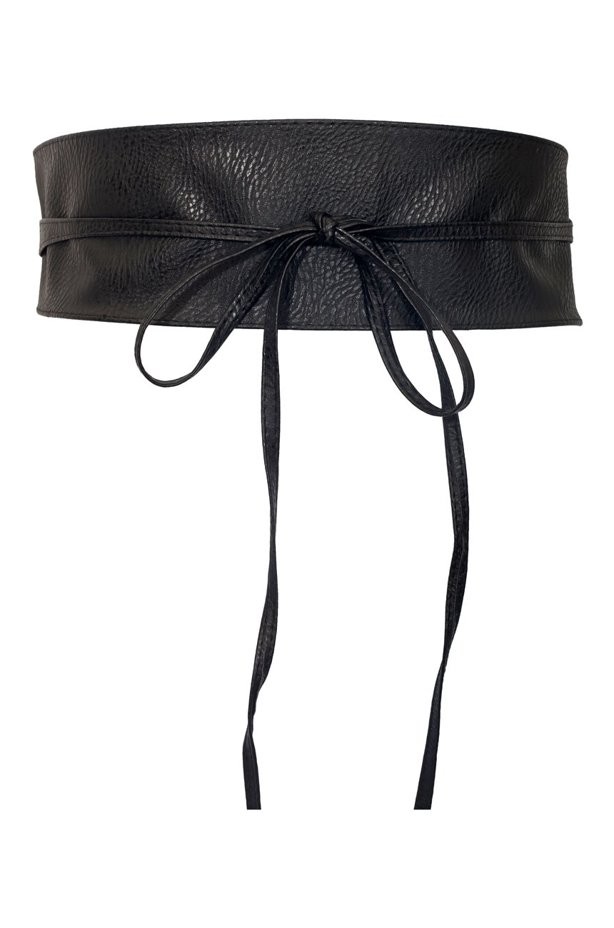 eVogues AppareleVogues Plus size Faux Leather Obi Waistband Sash Belt Black 161123 - One Size Plus