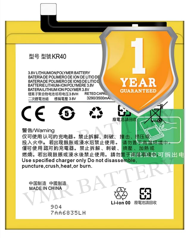 Image of Original KR40 Battery Compatible for Motorola One Vision (Motorola P50) (XT1970-1, XT1970-2) | Motorola One Action (XT2013-1, XT2013-2, XT2013-4) - (3500mAh) - 1 Year Warranty K7