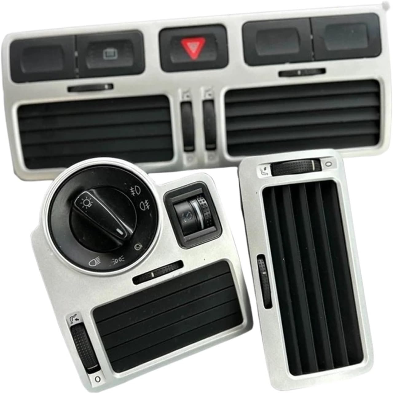 1 Set Silver Air Conditioner Outlet Front Dash Center Console Air Vent Outlet Compatible With VW JETTA Golf MK4 1J1819703E 1J1819704E