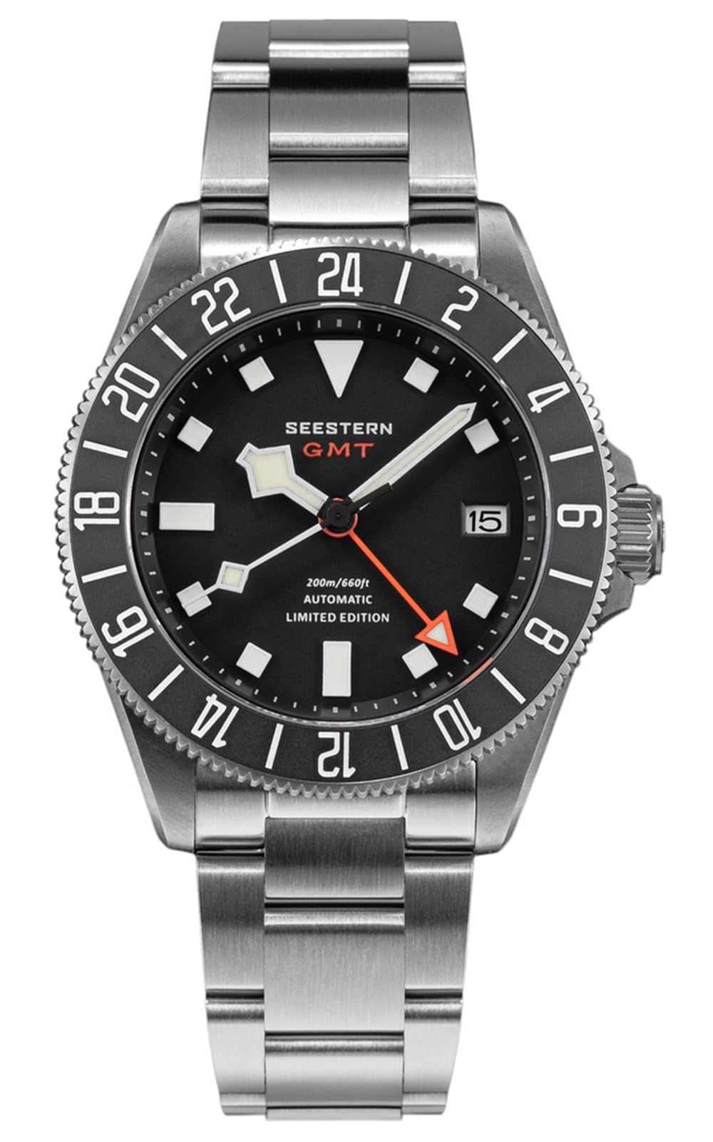 Sugess SEESTERN Titanium Series, GMT, Black, NH34, Sapphire, 200m
